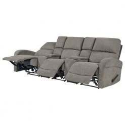 Warm Gray Chenille Recliner Sofa with Storage Console and USB Ports (3-Seat) by ProLounger -DealsProLounger Store warm gray prolounger sofas couches rcl53 brm16 3sc 77 1000