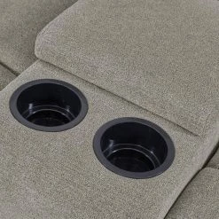 Warm Gray Chenille Recliner Sofa with Storage Console and USB Ports (3-Seat) by ProLounger -DealsProLounger Store warm gray prolounger sofas couches rcl53 brm16 3sc fa 1000