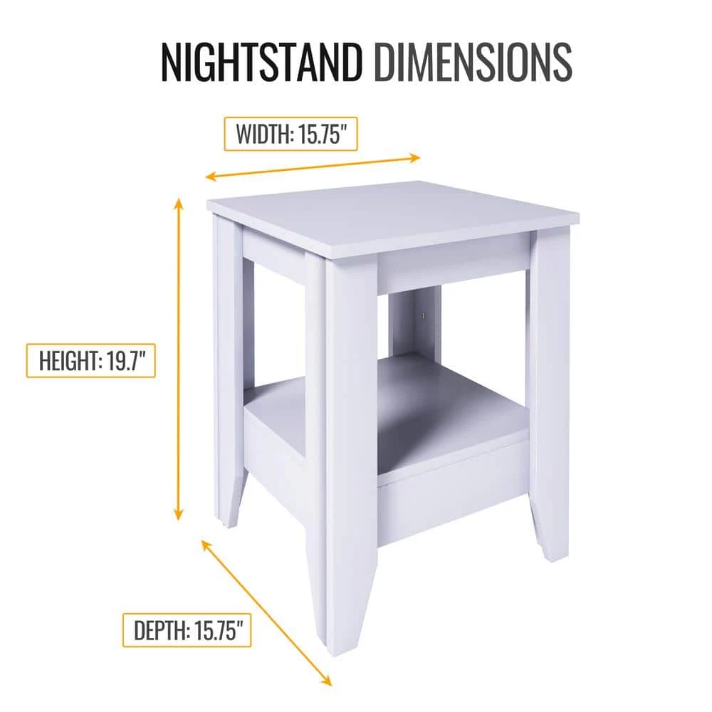 Presely Classic 19.7 H x 15.75 W Nightstand, White by Boyd Sleep 4 Presely Classic 19.7 H x 15.75 W Nightstand, White by Boyd Sleep - Image 2