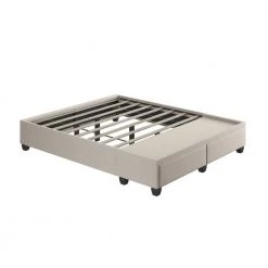 Beverly White with Storage Drawers Upholstered Full Platform Bed Frame by Boyd Sleep