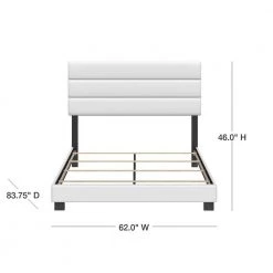 Vivian Faux Leather White Queen Upholstered Platform Bed Frame by Boyd Sleep -DealsProLounger Store white boyd sleep panel beds npwh934qn 40 1000