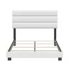 Vivian Faux Leather White Queen Upholstered Platform Bed Frame by Boyd Sleep