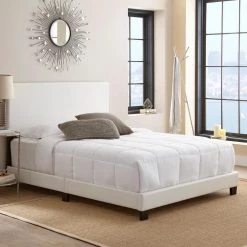 Barrett White Queen Upholstered Platform Bed by Boyd Sleep