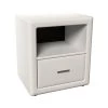 Vivian in White with Drawers Faux Leather Upholstered Nightstand by Boyd Sleep