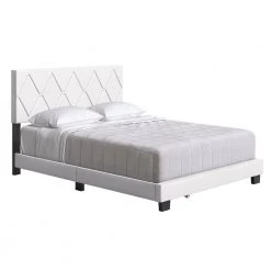 Danica White Faux Leather Full Upholstered Platform Bed Frame by Boyd Sleep -DealsProLounger Store white faux leather boyd sleep platform beds chwt204db 40 1000