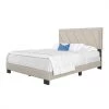 Sadira White Linen King Upholstered Platform Bed Frame by Boyd Sleep -DealsProLounger Store white linen boyd sleep panel beds pbwt205ek 64 1000