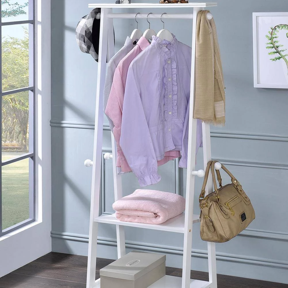 59 in. White Garment Rack by ORE International 5 59 in. White Garment Rack by ORE International - Image 3