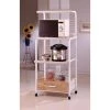 60 in. White Kitchen Cart with Outlet by ORE International