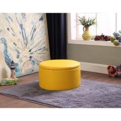 13.5 in. Yellow Storage Ottoman with 4-Seating by ORE International 9 13.5 in. Yellow Storage Ottoman with 4-Seating by ORE International -DealsProLounger Store yellow red orange blue and green ore international ottomans hb4316b 31 1000