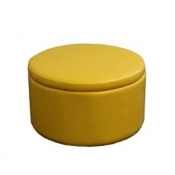 13.5 in. Yellow Storage Ottoman with 4-Seating by ORE International