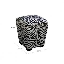 19.5 in. Zebra Storage Ottoman by ORE International 10 19.5 in. Zebra Storage Ottoman by ORE International -DealsProLounger Store zebra print ore international ottomans hb4435b 40 1000