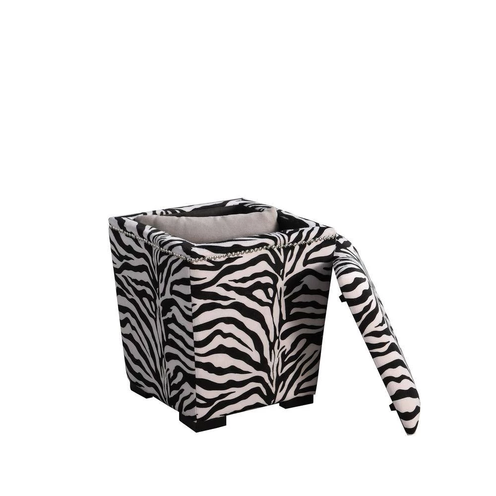 19.5 in. Zebra Storage Ottoman by ORE International 7 19.5 in. Zebra Storage Ottoman by ORE International - Image 5