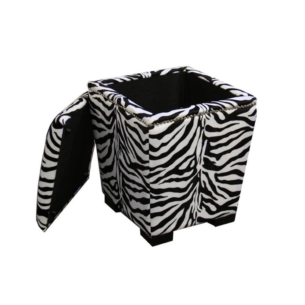 19.5 in. Zebra Storage Ottoman by ORE International 6 19.5 in. Zebra Storage Ottoman by ORE International - Image 4